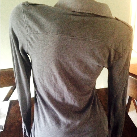 Grey J Crew 3/4 Sleeve Top - Picture 3 of 3